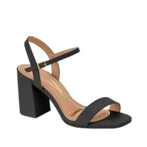 Sandália Vizzano Salto Grosso Bloco Médio Feminina Tira Única