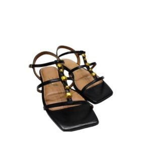 Sandália Rasteira Vizzano Tiras com Detalhes Dourados