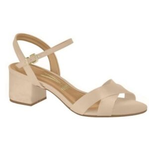 Sandália Vizzano Salto Bloco Baixo Tiras Cruzadas