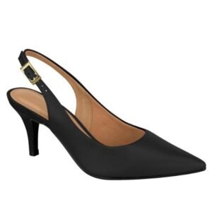 O Scarpin Slingback é o calçado perfeito para quem busca sofisticação e conforto no ambiente de trabalho ou em eventos sociais. O modelo slingback (com tira no calcanhar) oferece mais segurança ao caminhar, enquanto o salto baixo fino garante a elegância sem o desconforto de um salto muito alto. O bico fino confere um toque clássico e alonga a silhueta. Destaques do Scarpin: Marca: Vizzano - Qualidade e estilo reconhecidos. Design: Modelo Slingback (tira no calcanhar) com fechamento em fivela ajustável. Salto: Salto Baixo Fino, ideal para uso prolongado com elegância. Estilo: Bico Fino, clássico e atemporal. Conforto: Palmilha macia, pensada para o uso diário. Cor: Preto. Especificações Técnicas: Material: Sintético (Napa/Pelica). Altura do Salto: Aproximadamente 7cm Estilo: Social, Trabalho, Casual Chique. Invista no Scarpin Vizzano Slingback e combine conforto com muita classe!