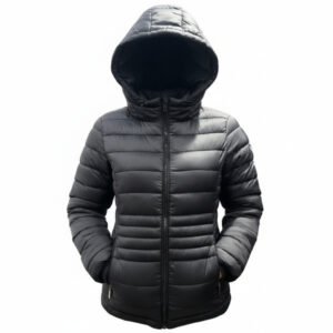 Jaqueta Puffer Feminina Com Capuz Removivel Gomos