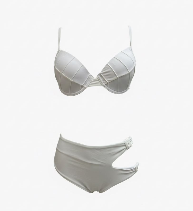 Conjunto Biquíni 3 Peças Branco com Saída de Praia - Imagem 3