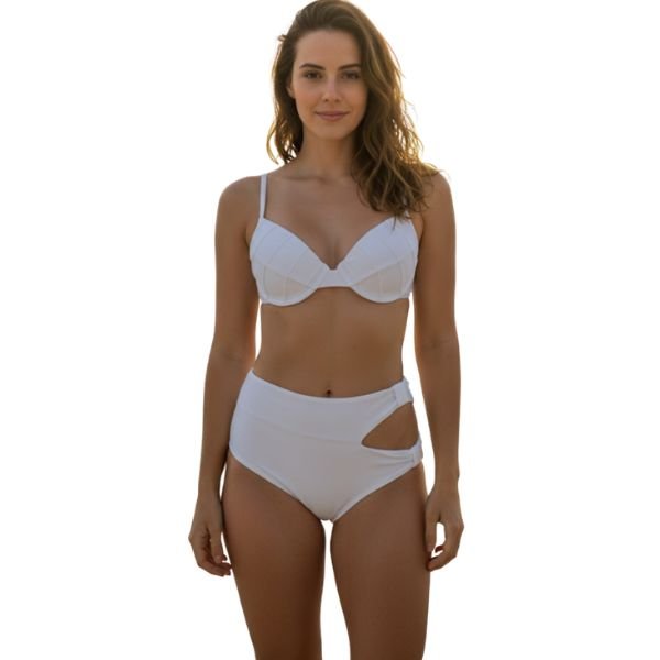 Conjunto Biquíni 3 Peças Branco com Saída de Praia - Imagem 4
